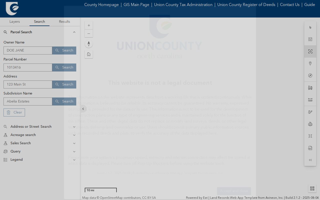 Indian Trail people search with UC Atlas parcel maps