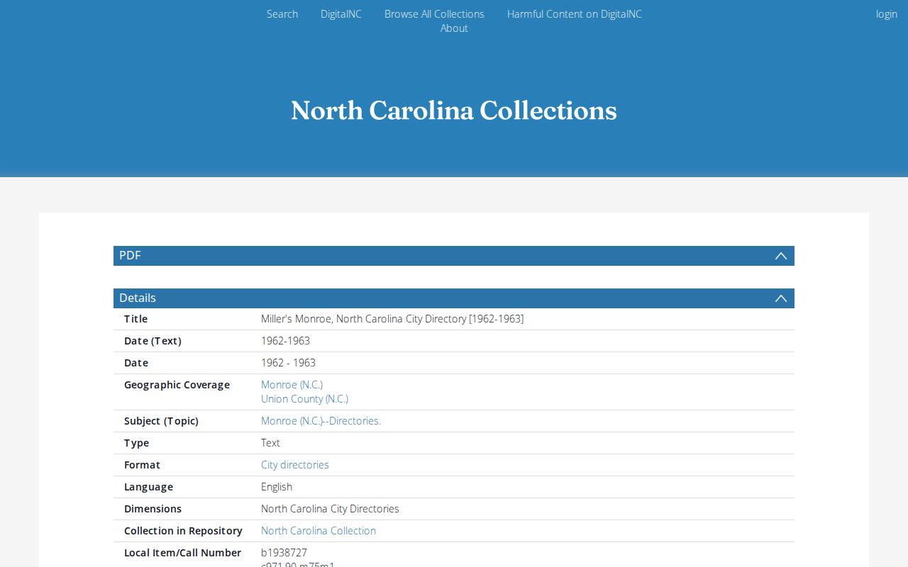 Indian Trail people directories 1962 to 1963 historical directory